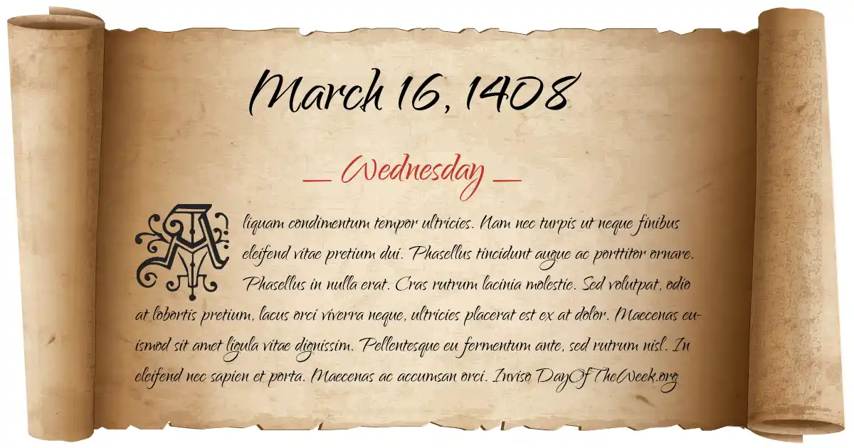 March 16, 1408 date scroll poster