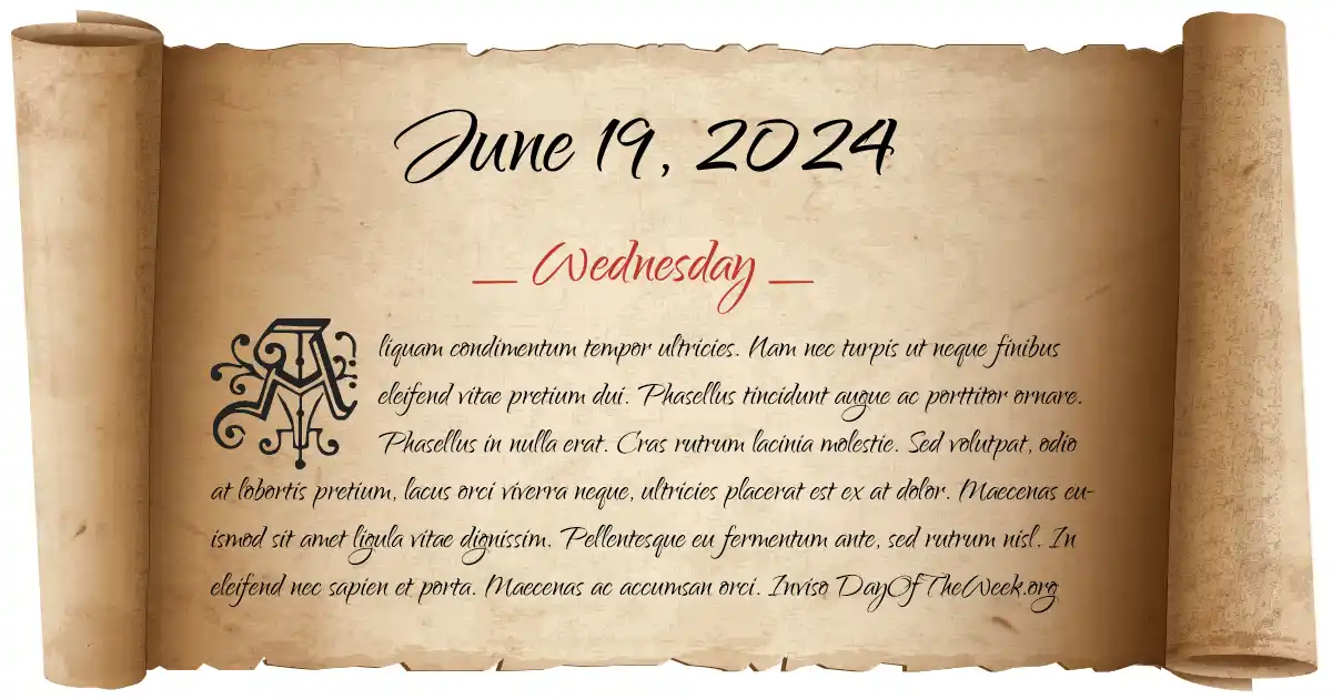 June 19, 2024 date scroll poster