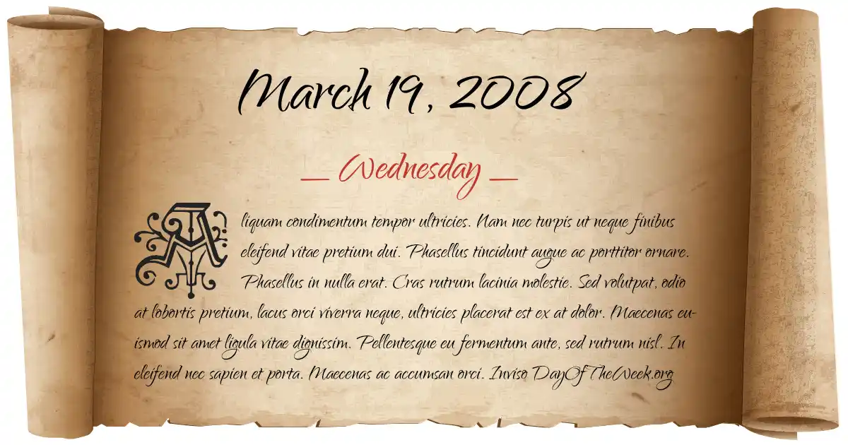 March 19, 2008 date scroll poster