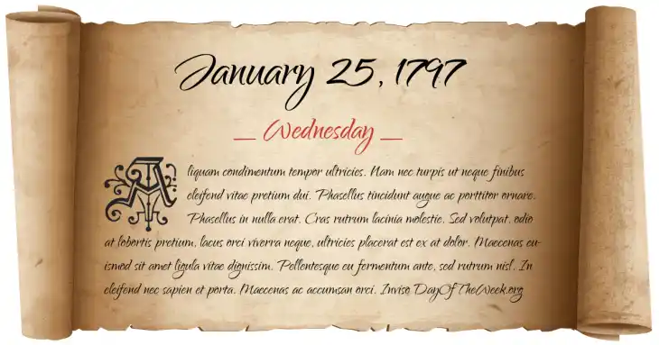 Wednesday January 25, 1797