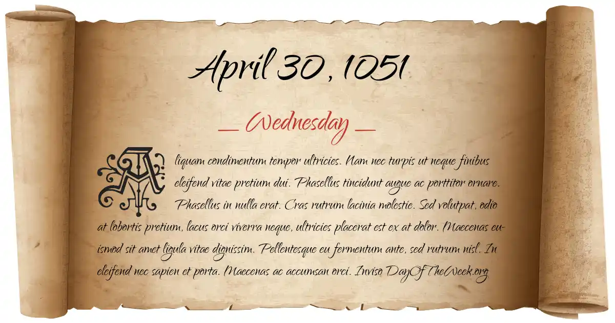 April 30, 1051 date scroll poster