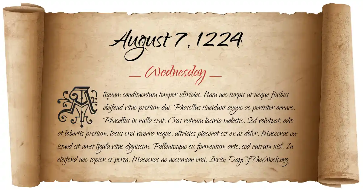 August 7, 1224 date scroll poster