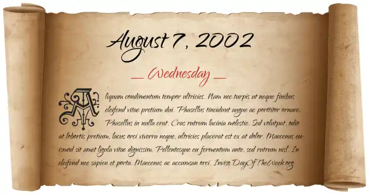 Wednesday August 7, 2002
